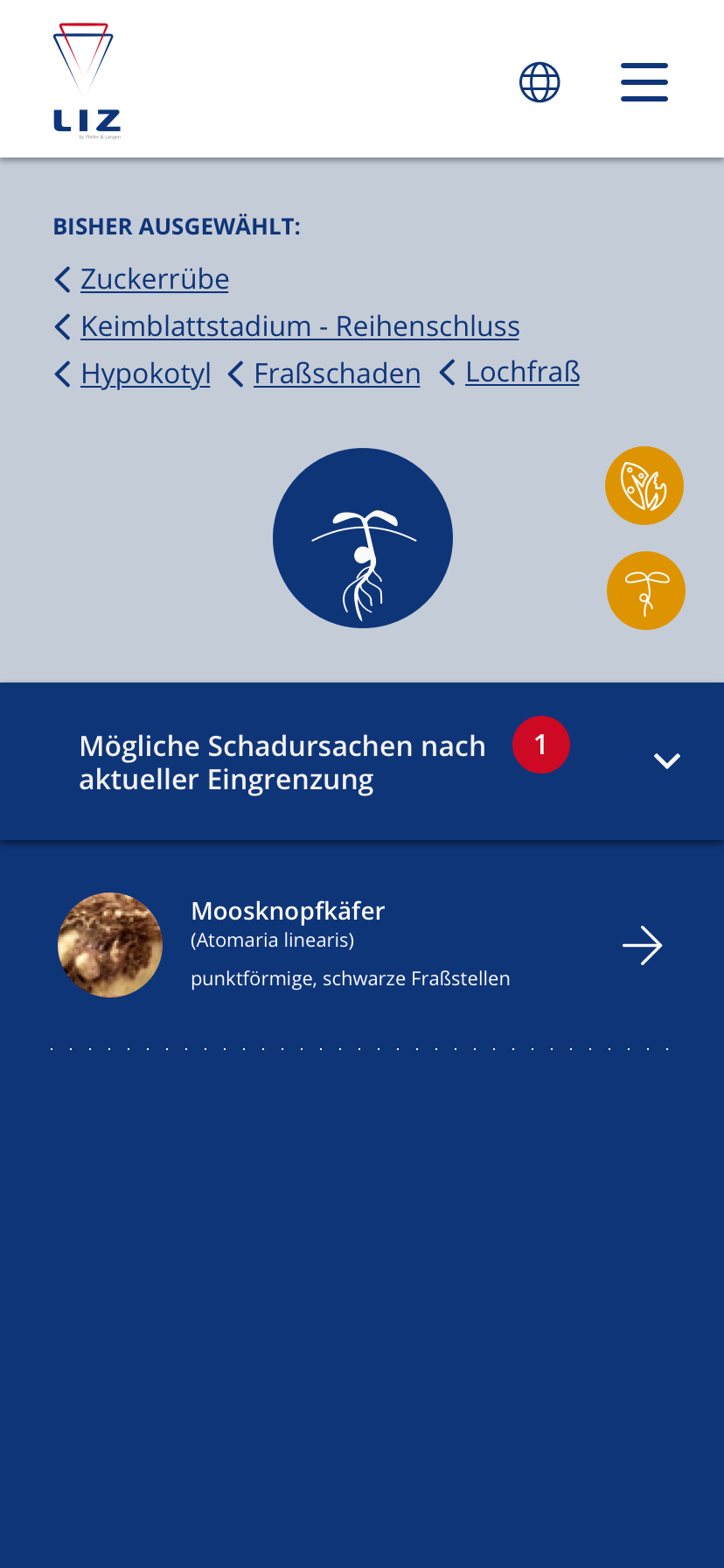 Wachstumsstadium Unkraut Screenshot der App