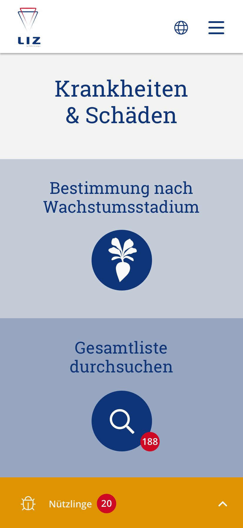 Start Screenshot der App
