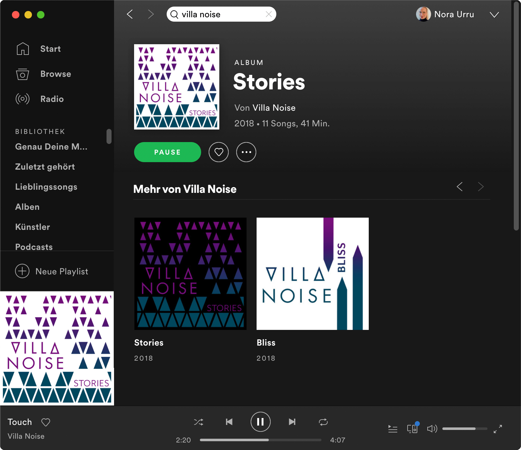 Spotify Stories Oberfläche von Spotify Stories